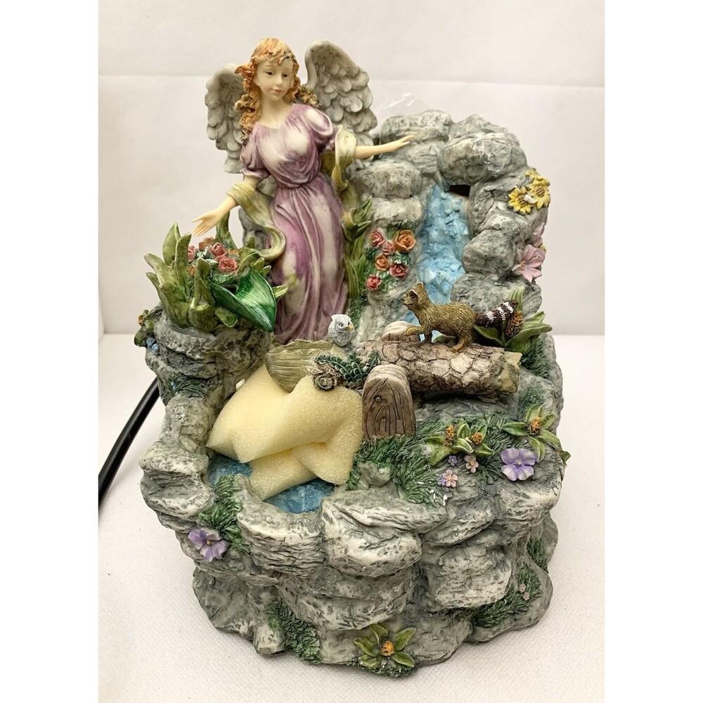 Gift Gallery Indoor Water Fountain Angel Animals Flowers Rocks Plug In H20 Pours